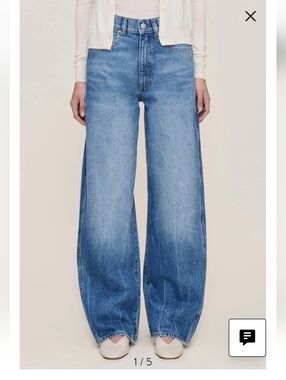 DL1961 Taylor Relaxed Barrel Ultra High Rise 32" Jeans SIZE 24 NWOT in Blue